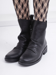 Sorte støvler med rynk by Krone 1