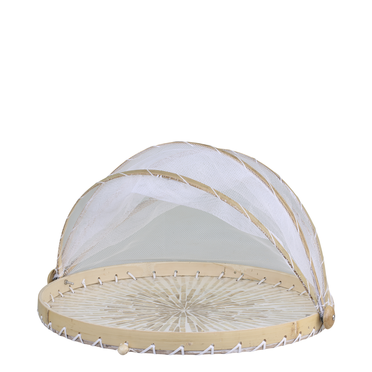 Serving Tray w. mosquito net H25/D40 cm nature