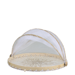 Serving Tray w. mosquito net H25/D40 cm nature