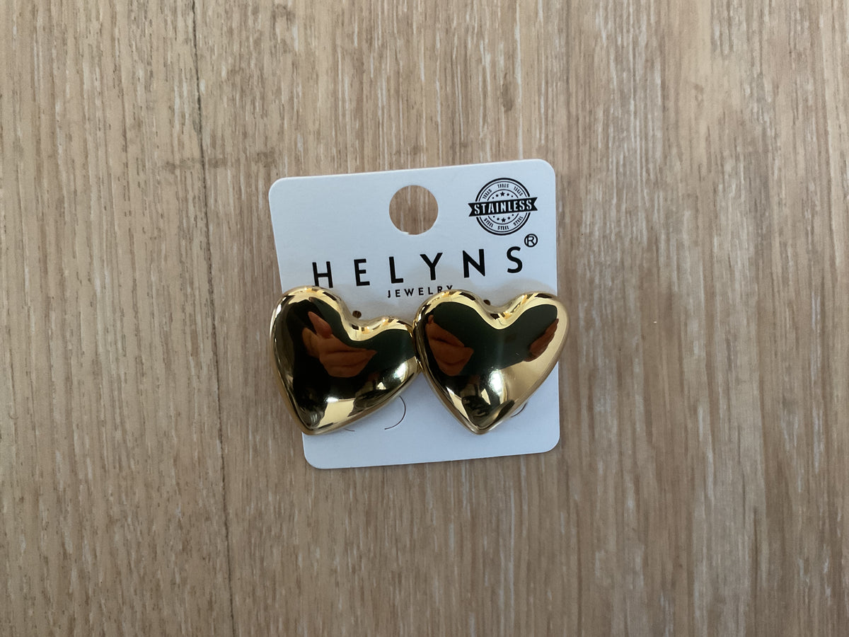 Guld hjerte øreringe