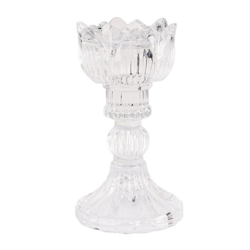 Candle holder Ø 8x15 cm Transparent Glass