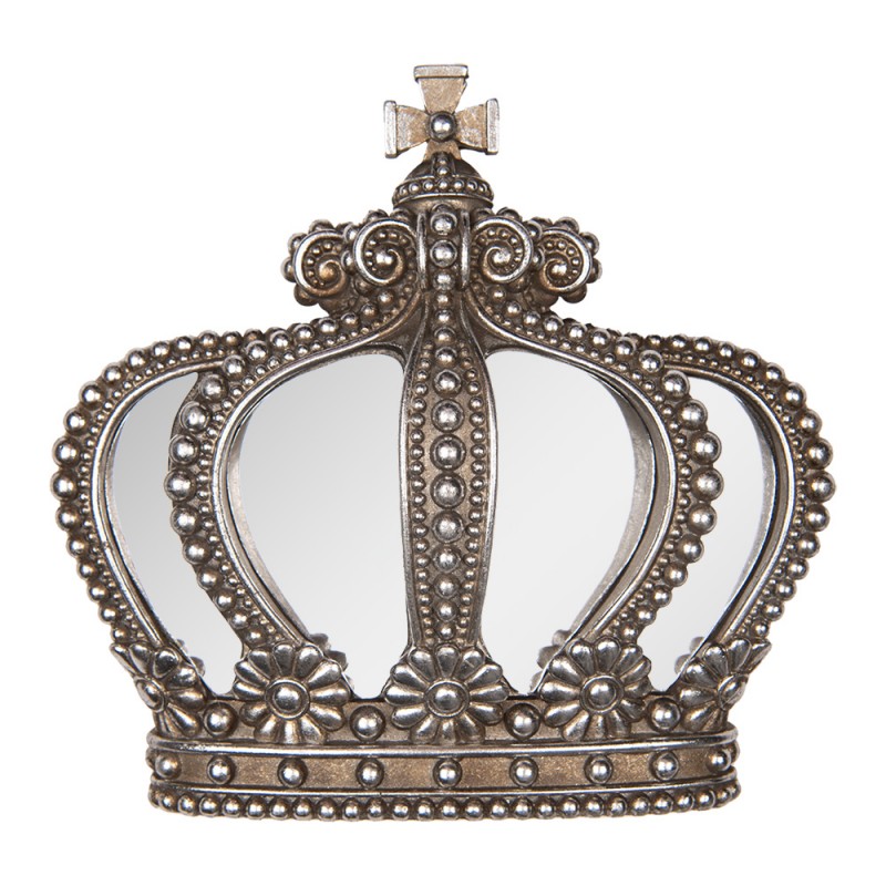 Wall Decoration Crown 25x6x24 cm Silver colored Plastic Glass