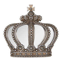 Wall Decoration Crown 25x6x24 cm Silver colored Plastic Glass