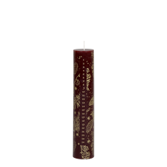 Advent Candle No. 1-24 w. gold print 60 h H25/D5 cm antique cherry