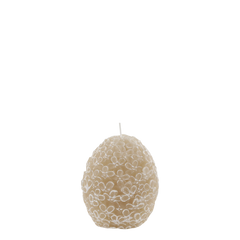Vienne Støbellys med bladmønster 11x8,5 cm Latte
