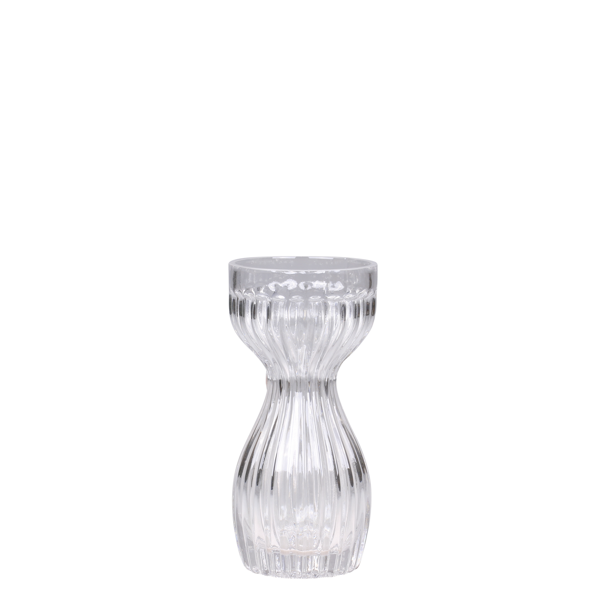 Amaryllis Vase w. grooves H18/D8.5 cm clear
