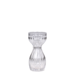 Amaryllis Vase w. grooves H18/D8.5 cm clear