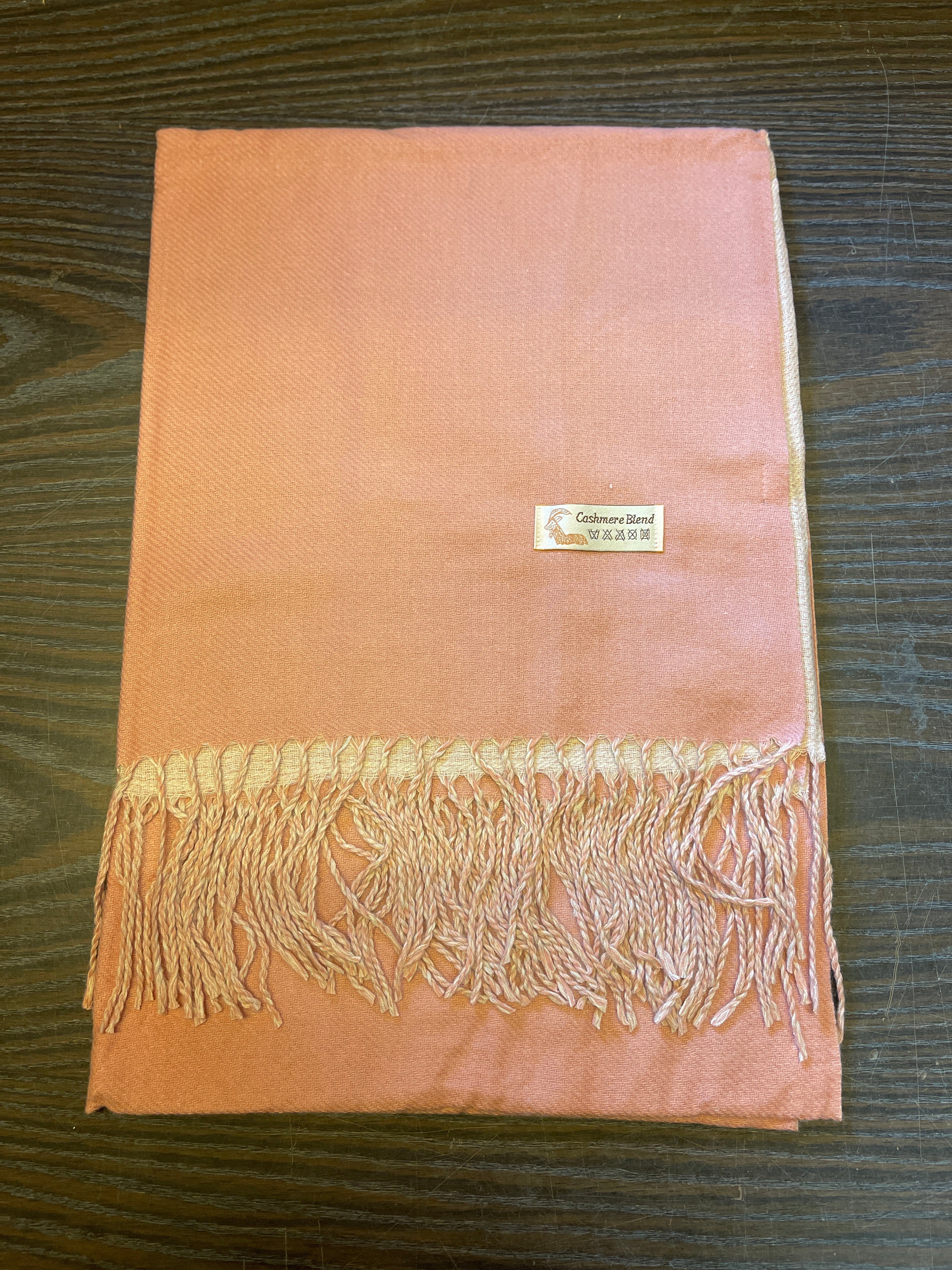 Cashmere blend tørklæde med frynser