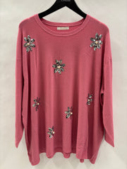 Strikebluse Pallietblomster