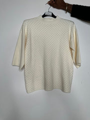 Strikbluse med bling