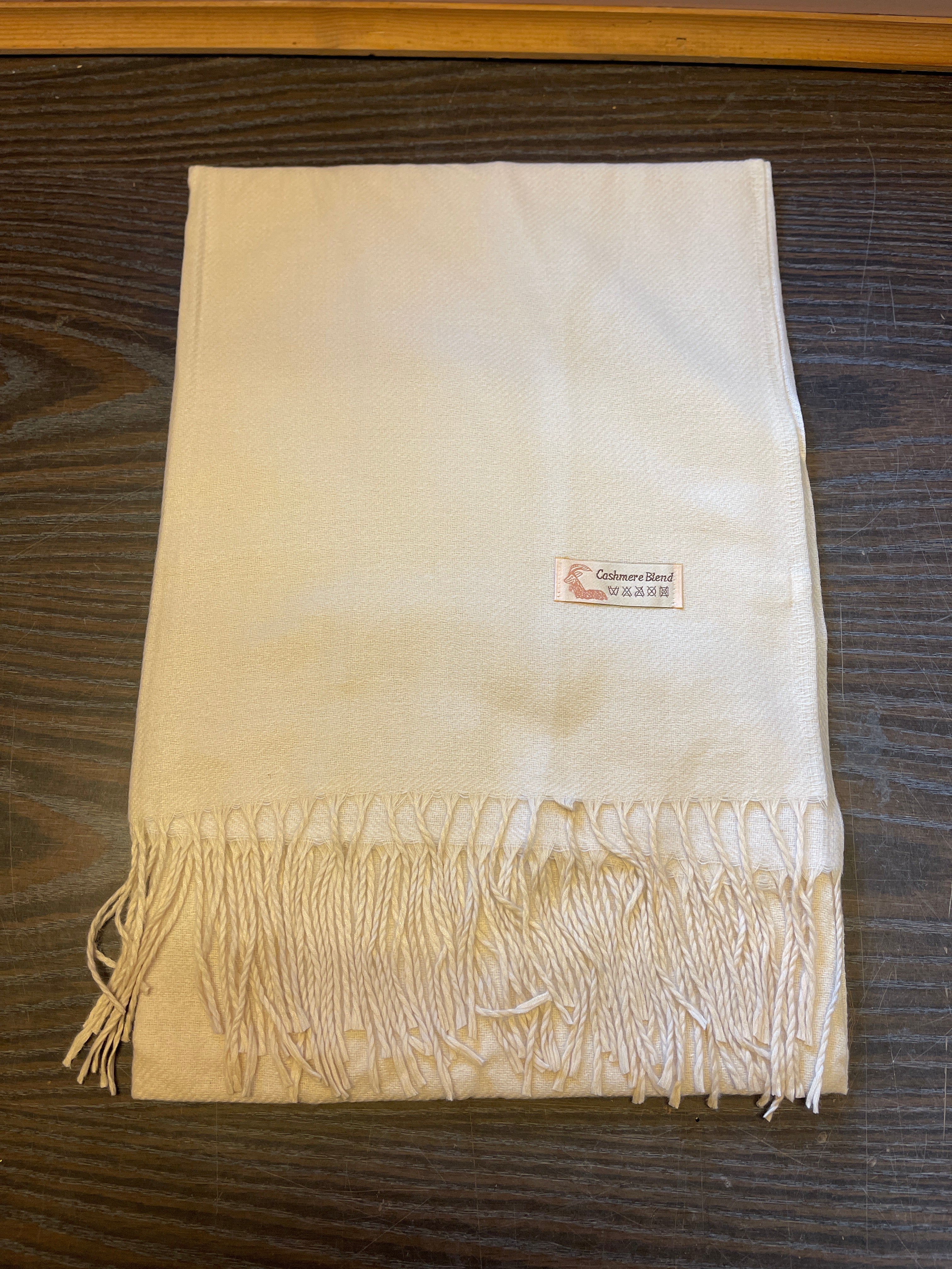 Cashmere blend tørklæde med frynser