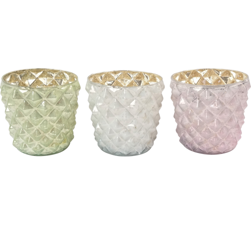 8839 TEALIGHT HOLDER”NIZZA" CREME  ø10x10cm