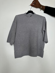 Strikbluse med bling