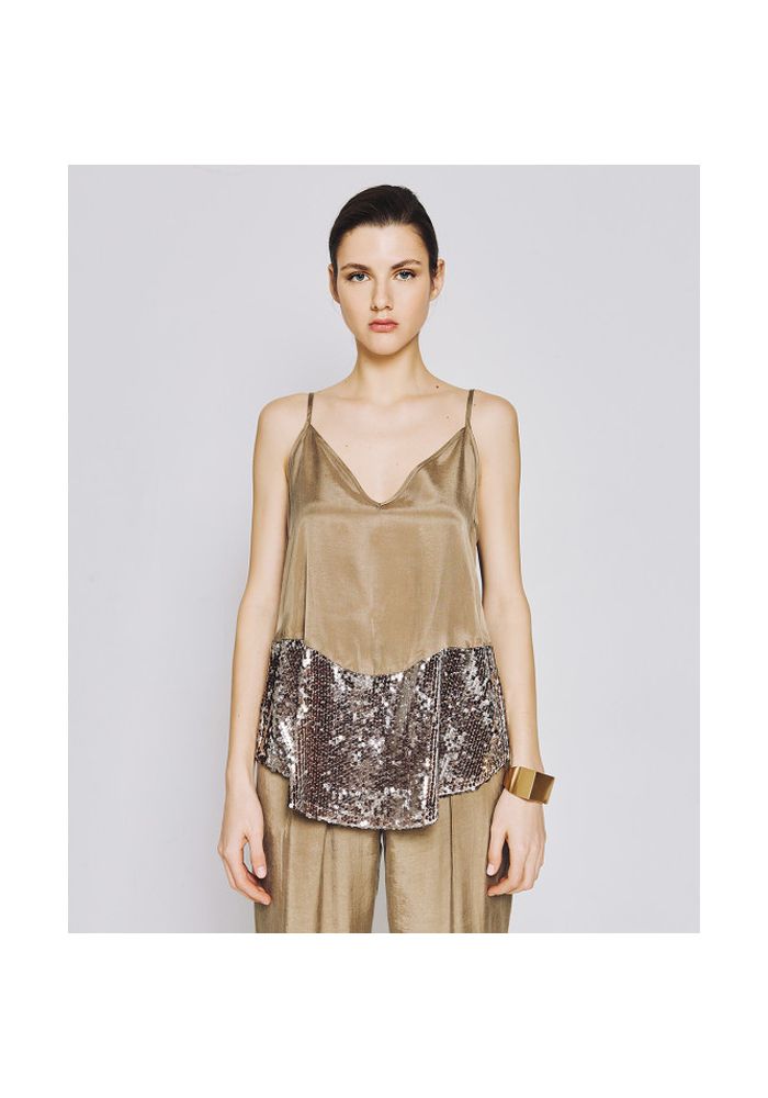 Access Asymmetric top with sequins