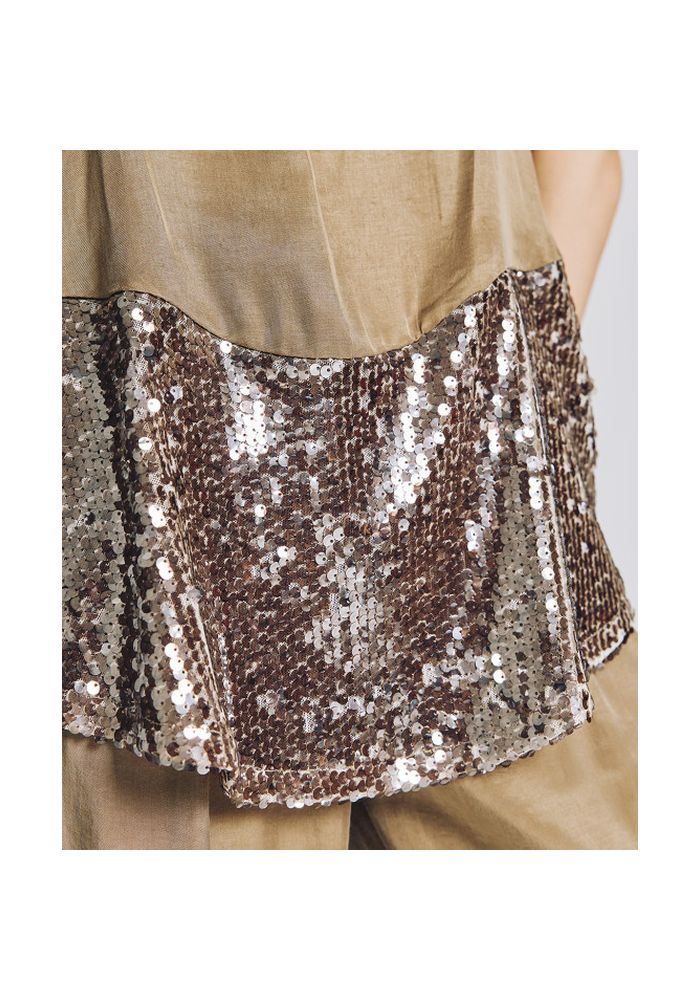 Access Asymmetric top with sequins