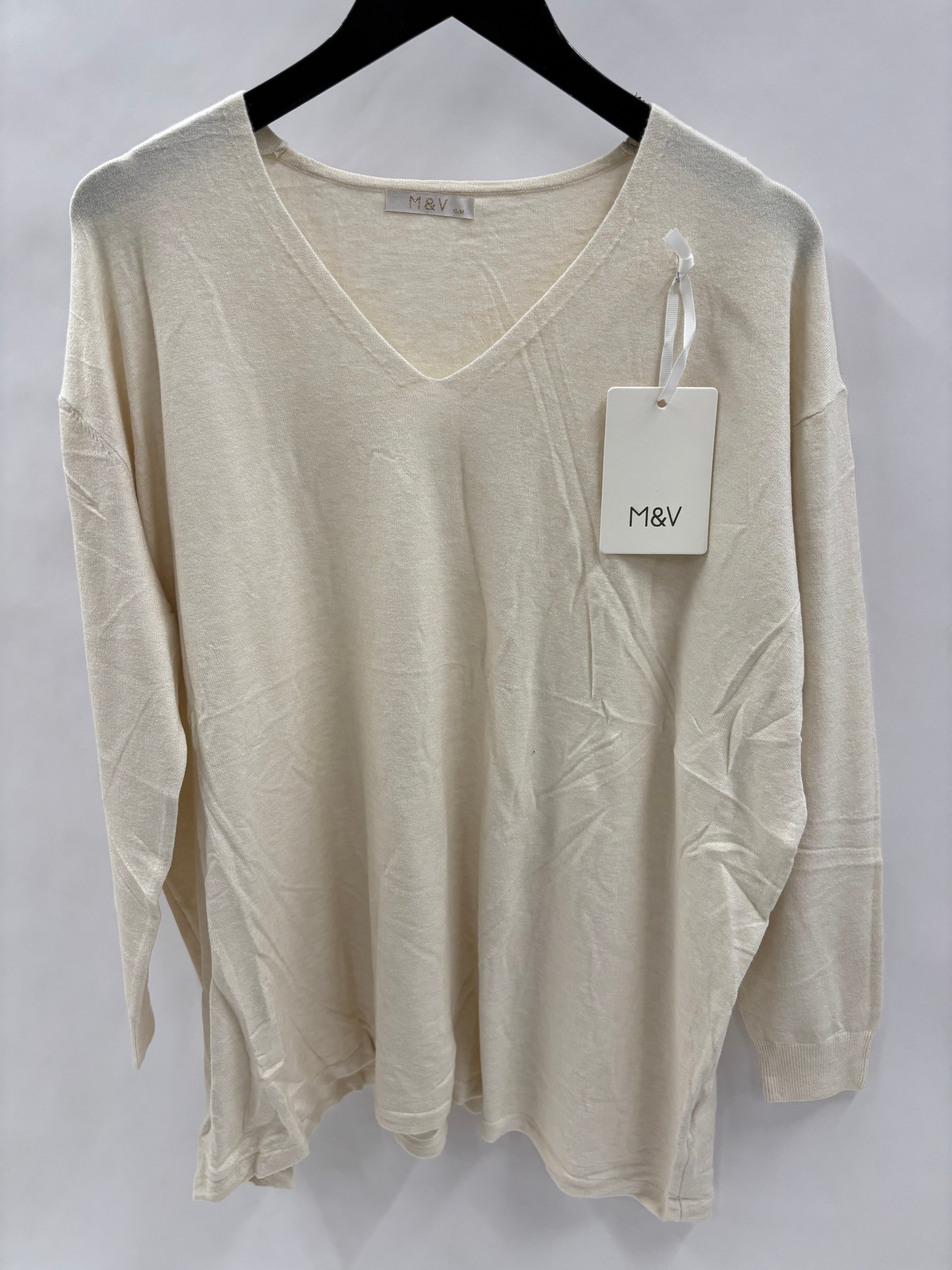 Strikbluse V-Udskæring