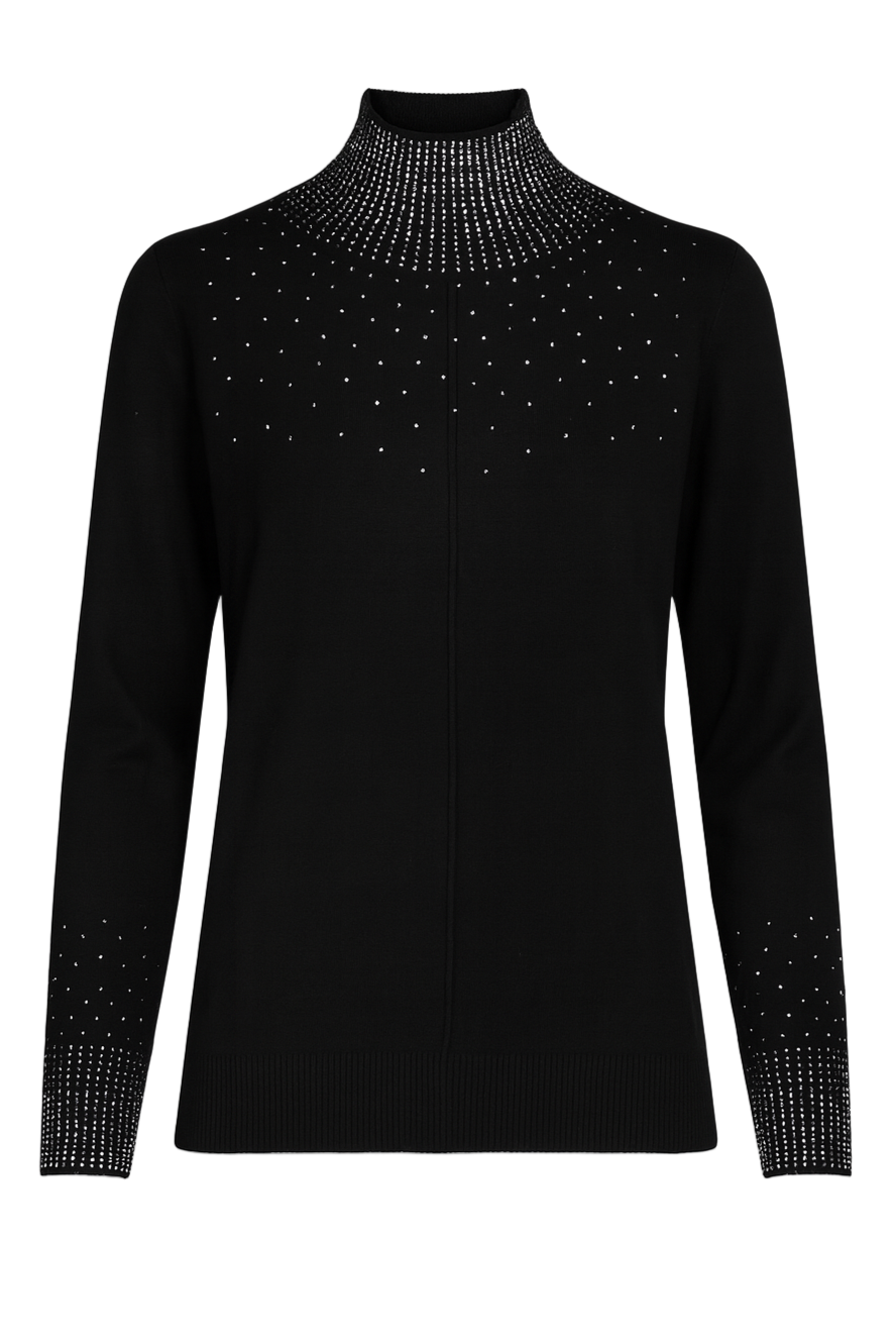 Strikbluse med bling og krave by Krone 1
