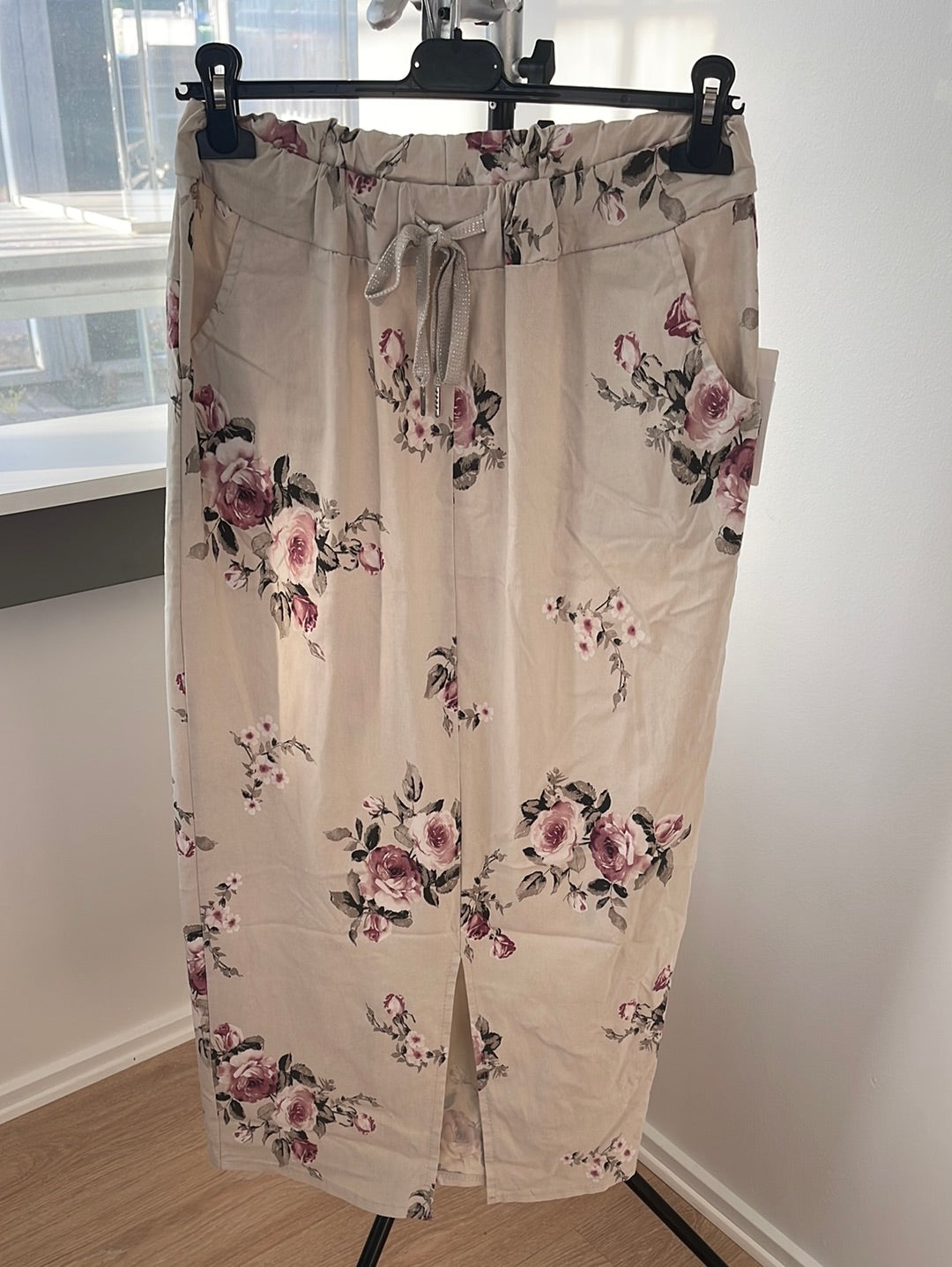 Blomstret maximirakelnederdel - Viskose Nylon Elastan