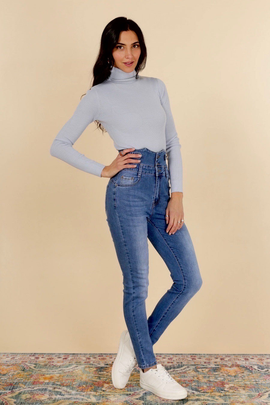 Jeans med ultra høj talje og push up by Krone 1