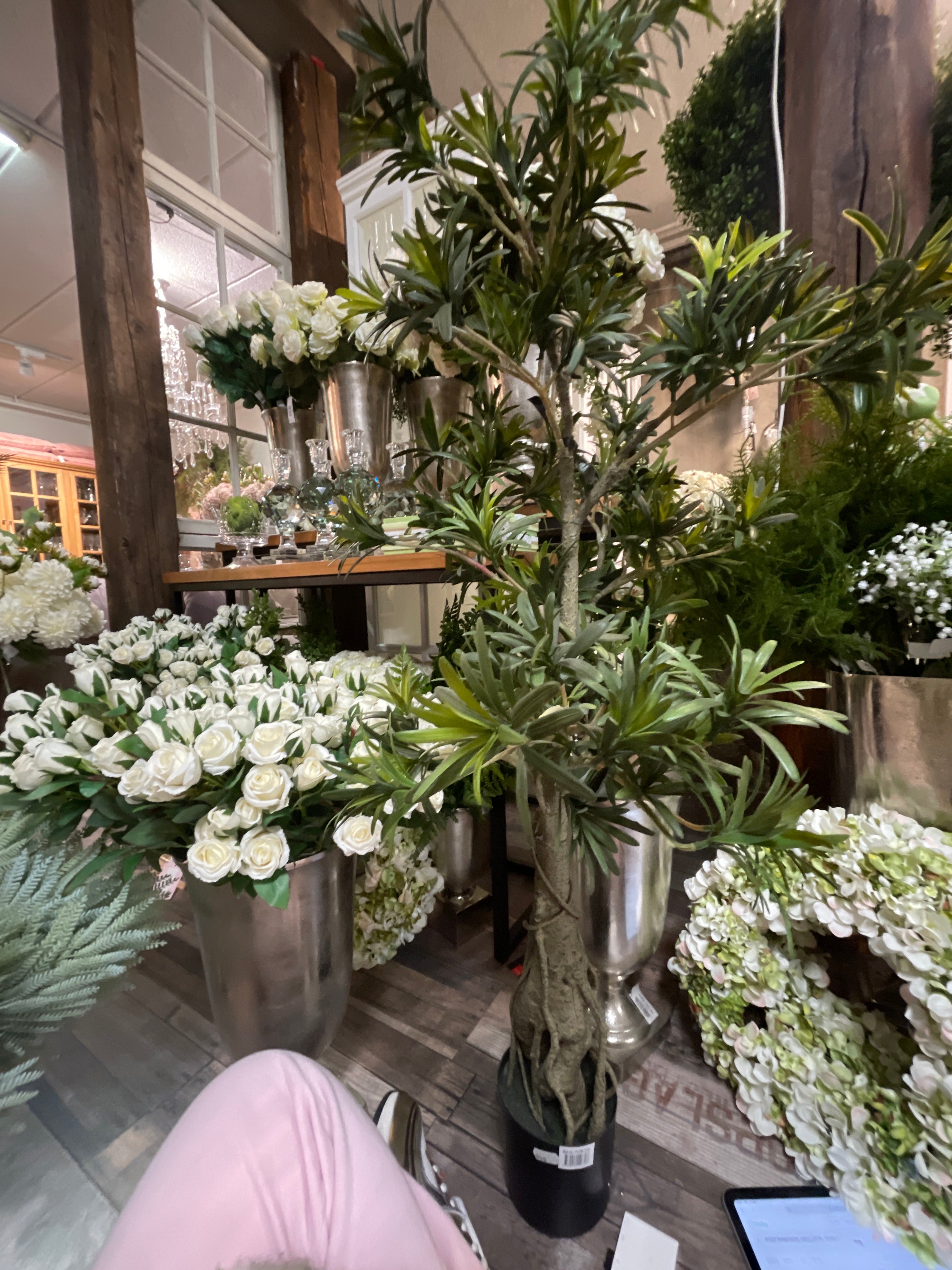 Plante i potte Kunstig grøn plante til indretning by Krone 1