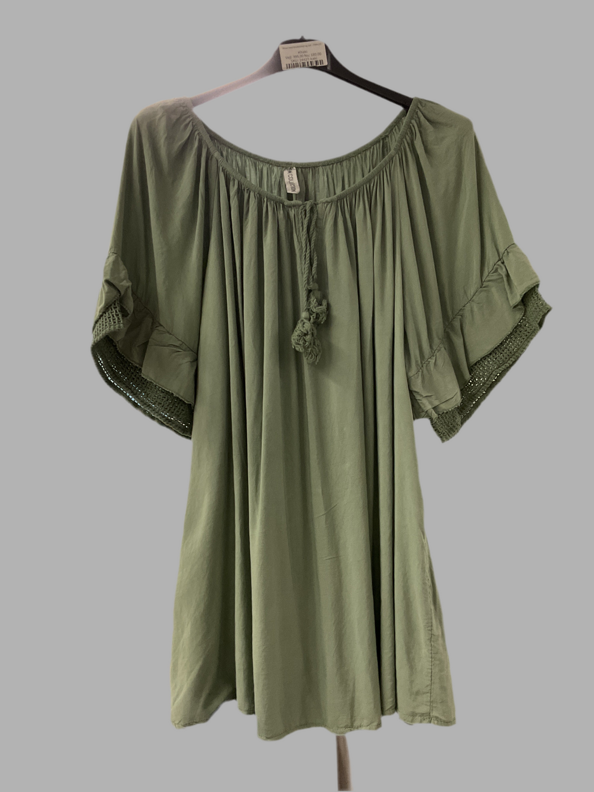 Bluse med bindebånd og net by Krone 1