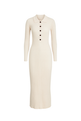 Strikket kjole med guldknapper by Livia