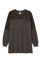 Sweatshirt med pailletter brun