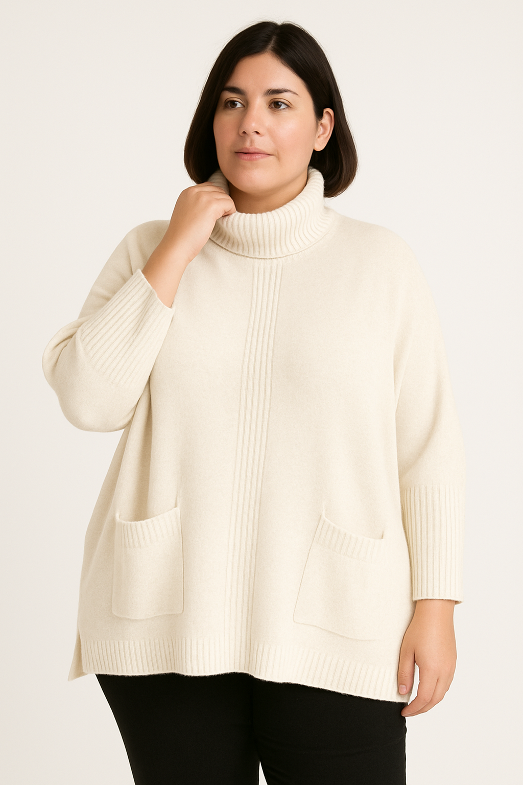 Oversize rullekrave med fine front lommer