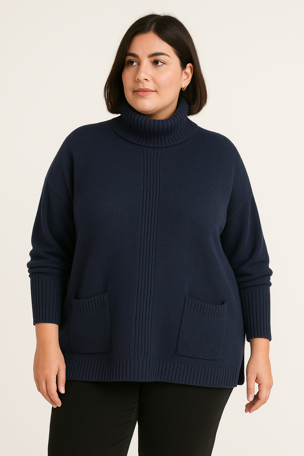 Oversize rullekrave med fine front lommer