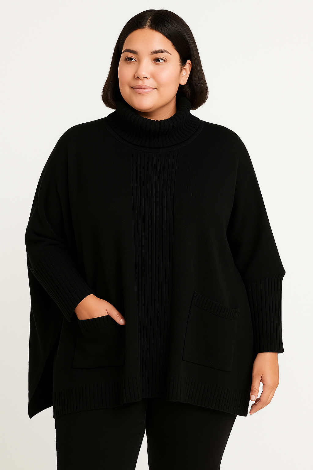 Oversize rullekrave med fine front lommer