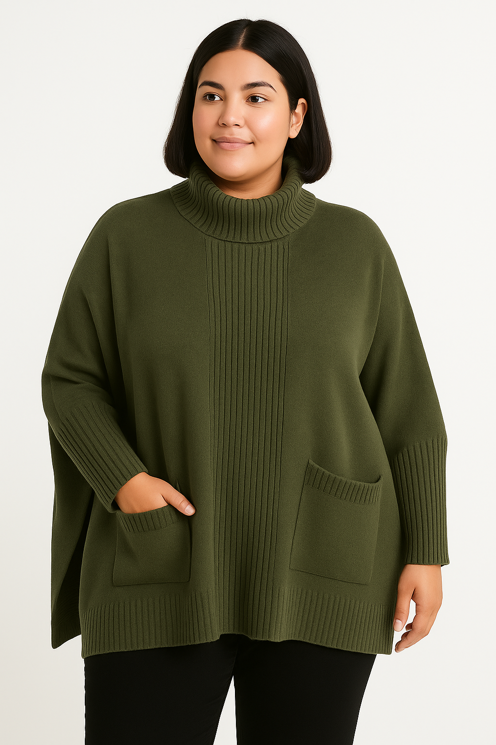 Oversize rullekrave med fine front lommer