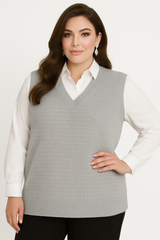 Strikket vest v-hals og bling