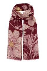 Tørklæde med store blomster og guld - ITJULI25 by Katier