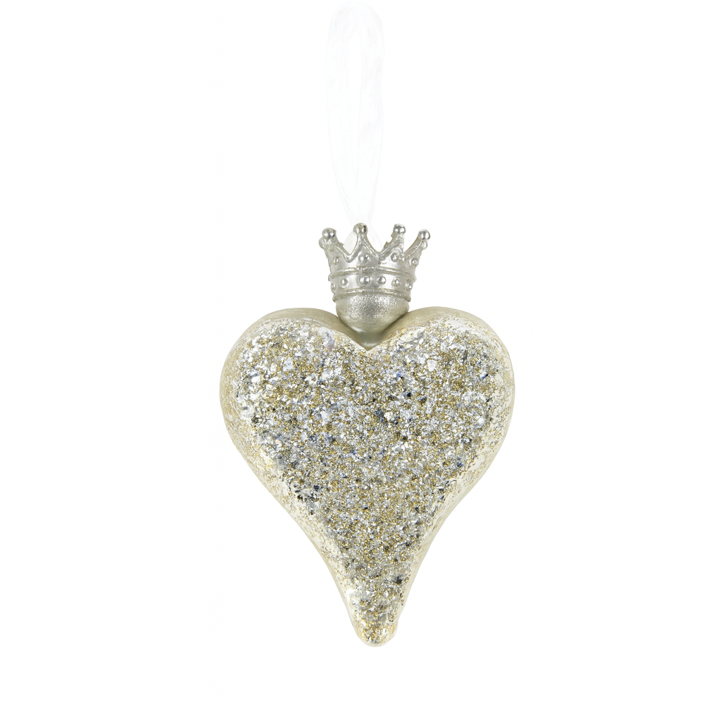 Glitter Hjerte med ophæng 8,6x4x12 cm