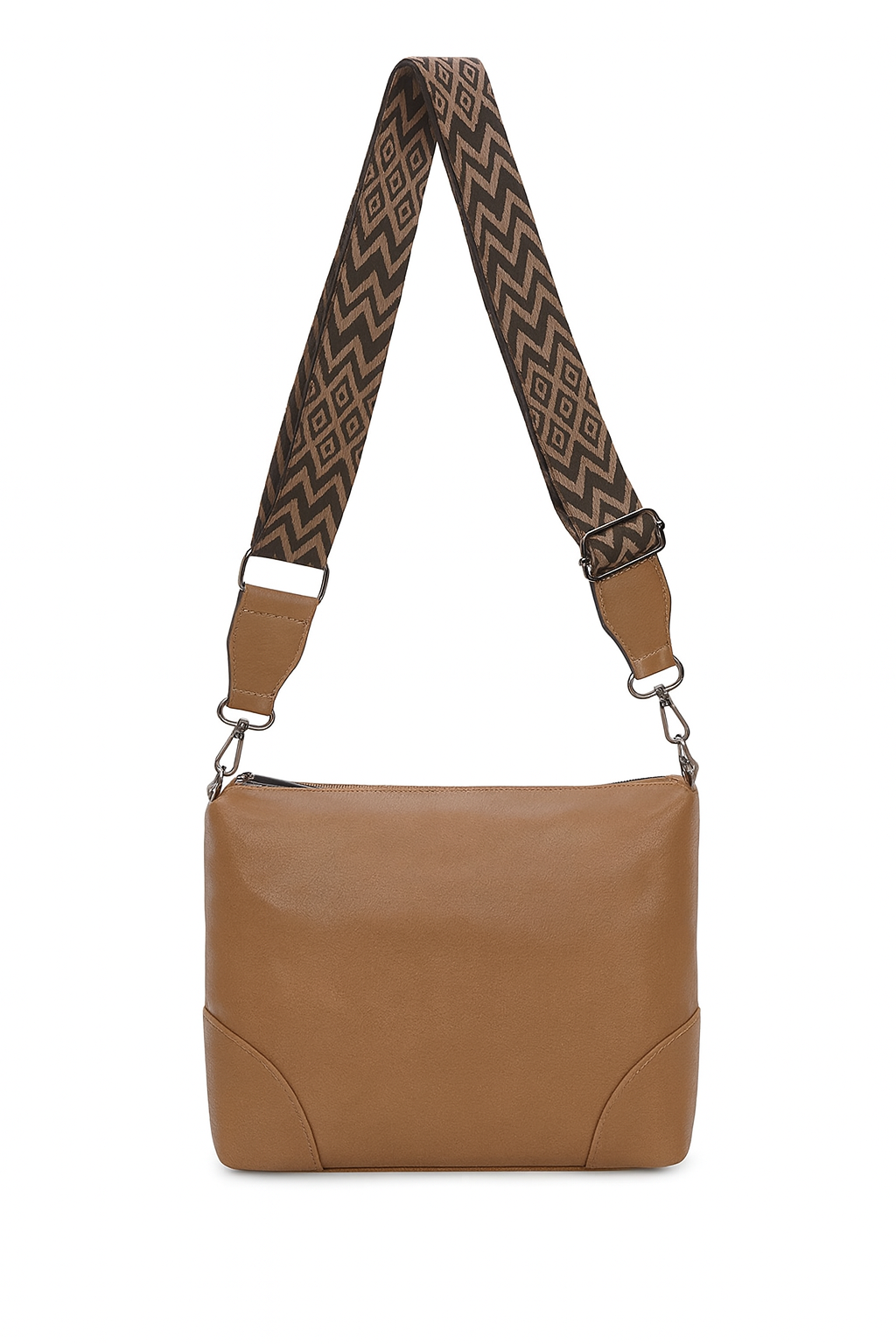 Taske med zigzag taskestrop 22x13x25cm by Eric Bags