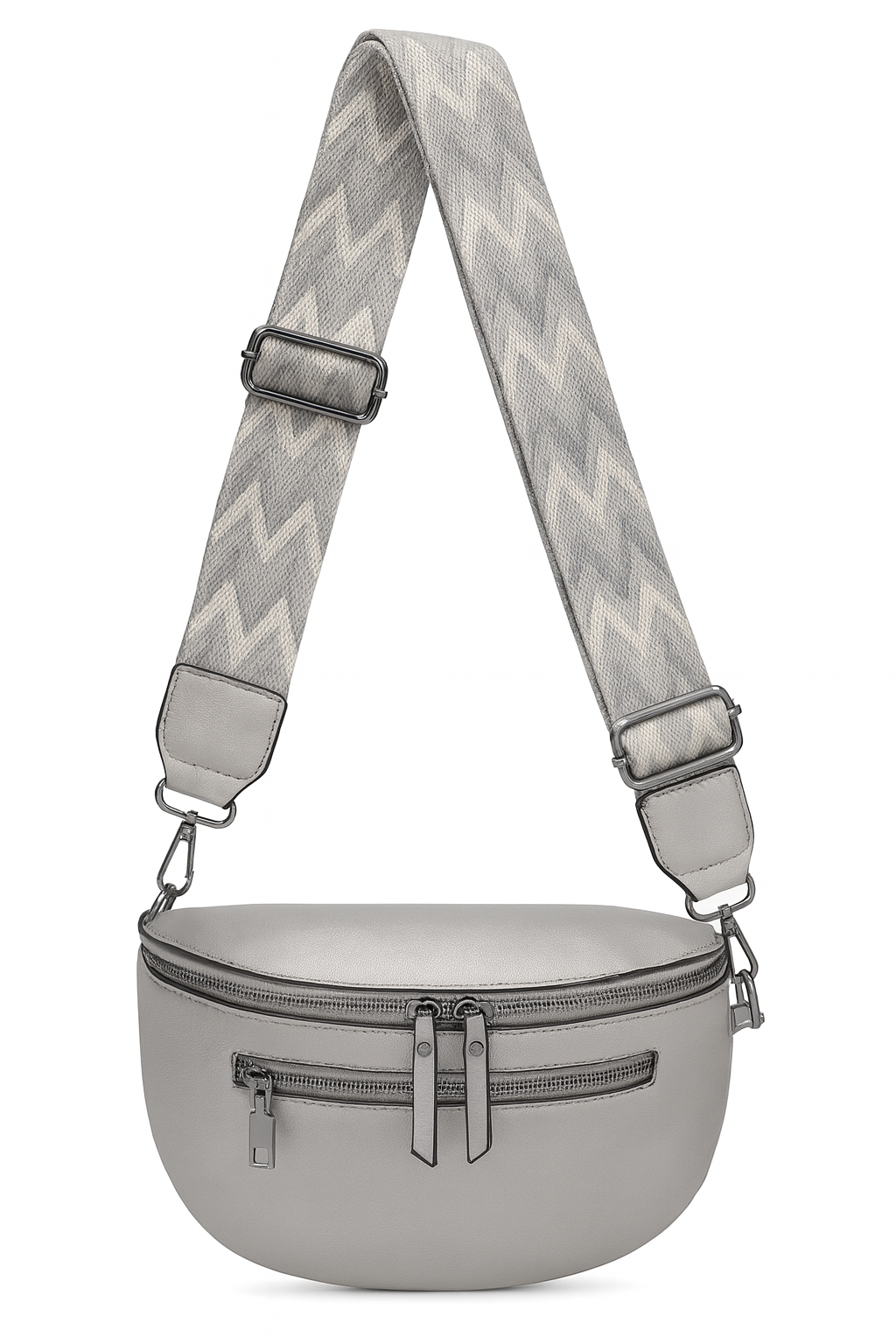 Bæltetaske med dobbelt lynlås 31x9x20cm by Eric Bags