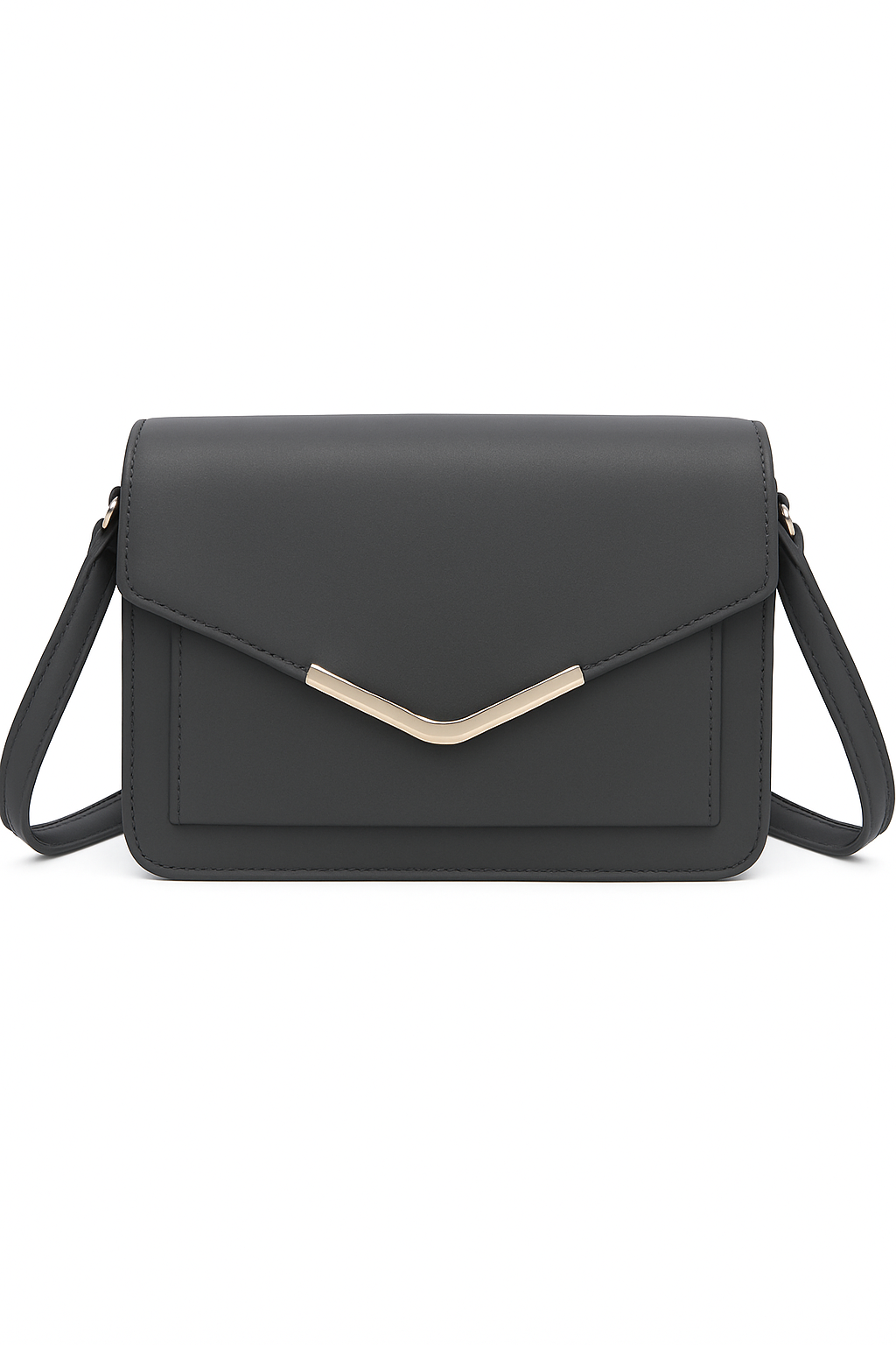 Firkantet crossbody taske med guld detalje 16x8x23cm by Eric Bags