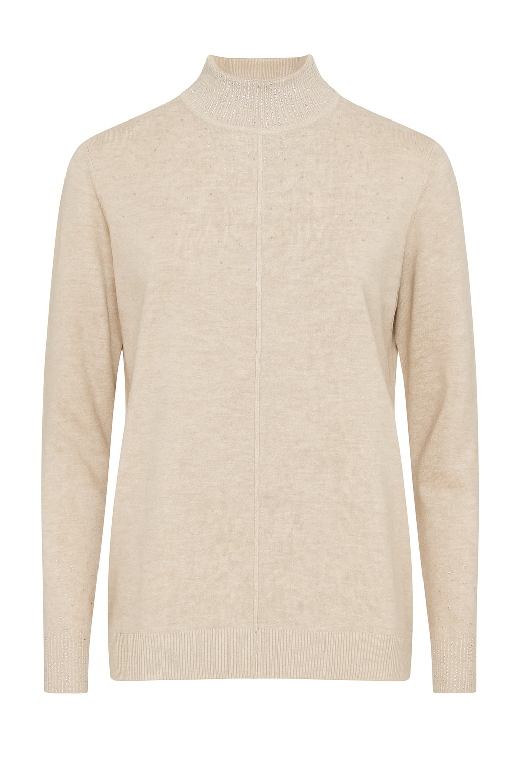 Strikbluse med bling og krave by Krone 1