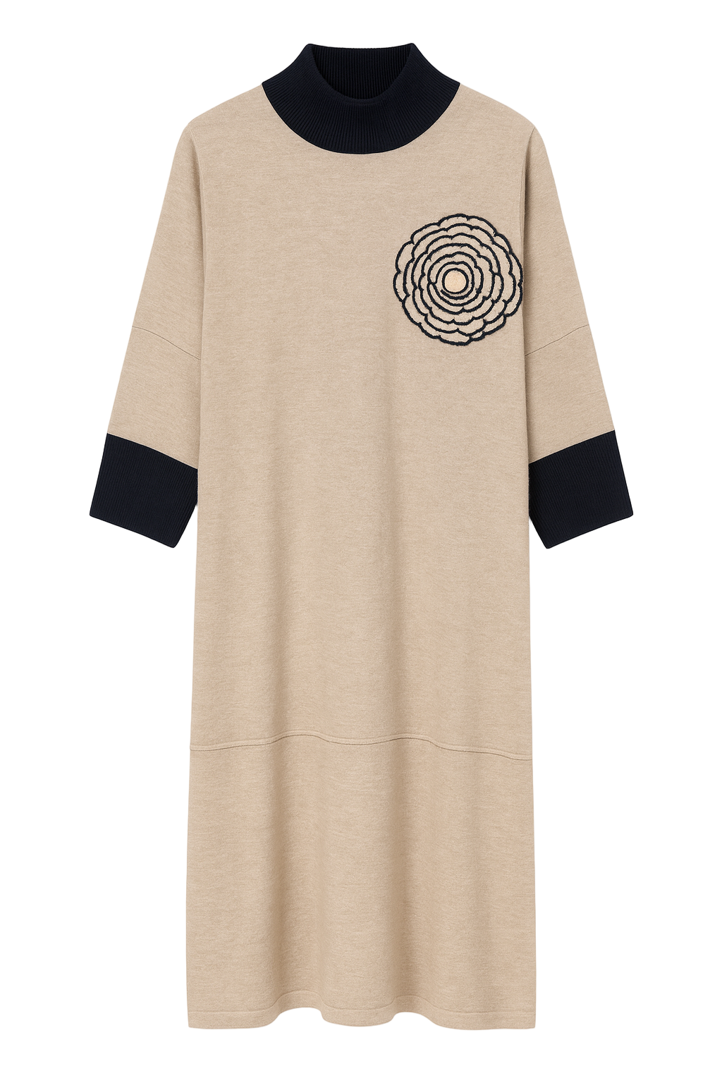 Strikkjole med blomster by Krone 1