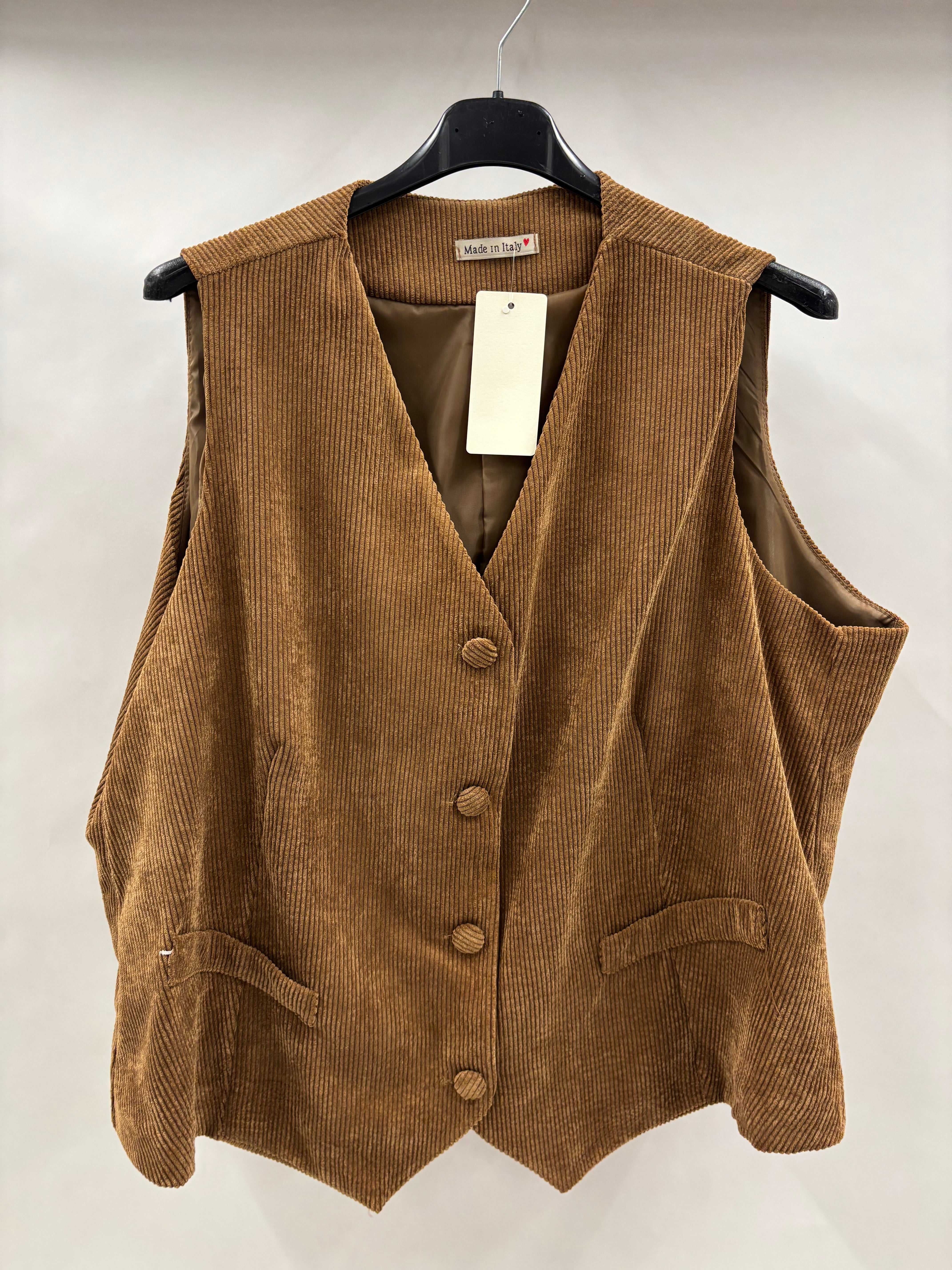 Fløjlsvest Med Knapper