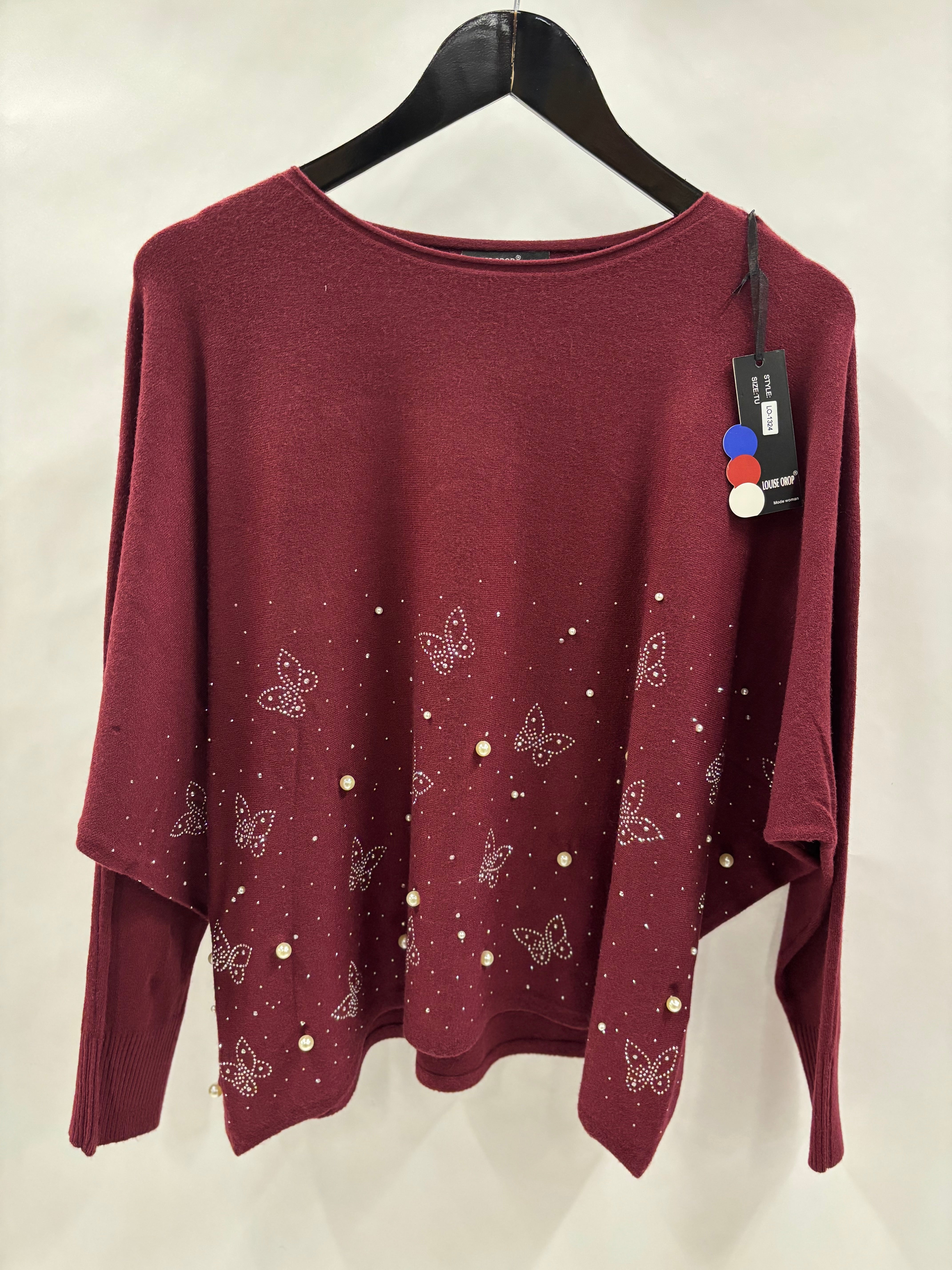 Strikbluse, Sommerfugle