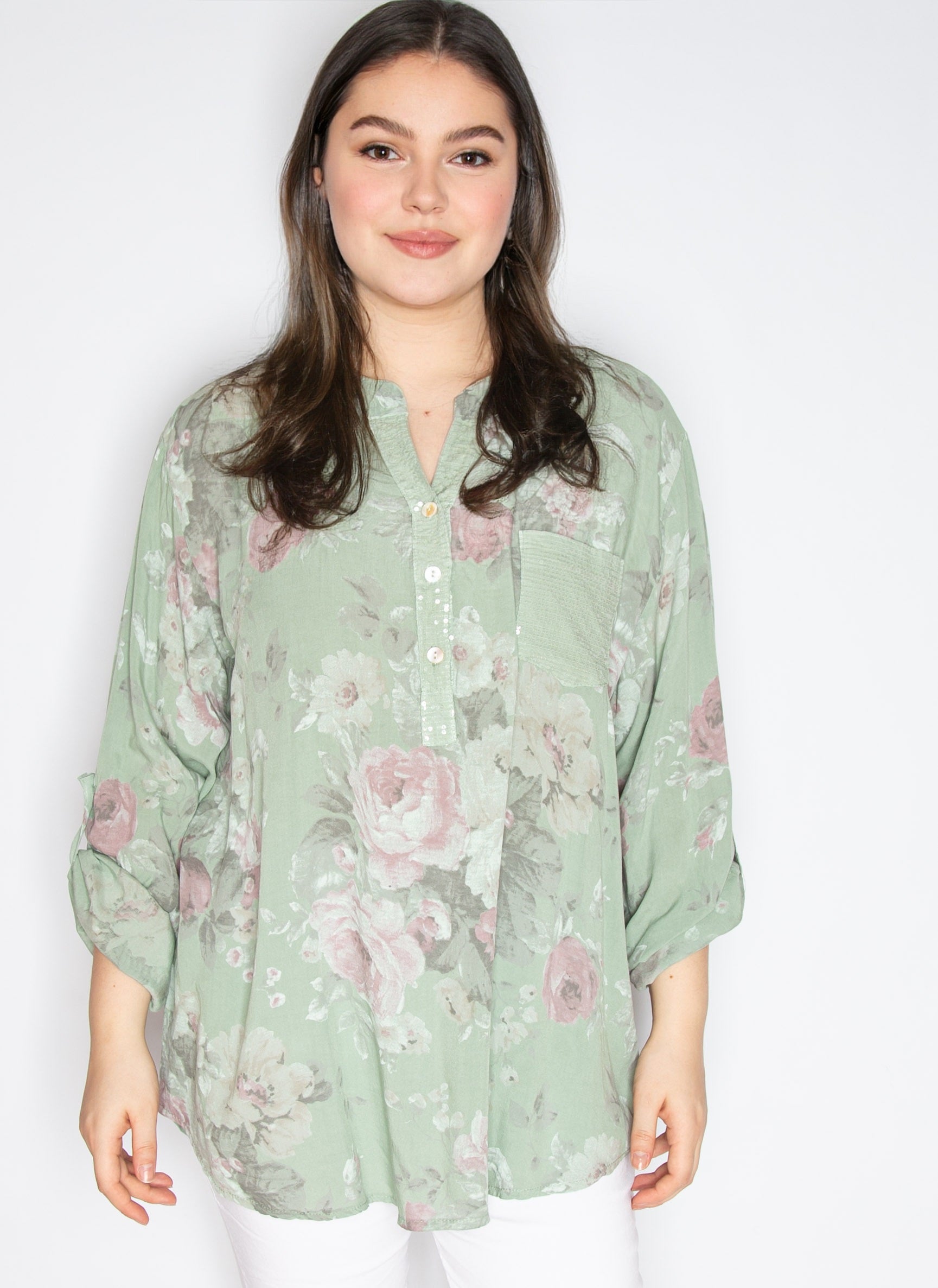 Skjorte med rose print
