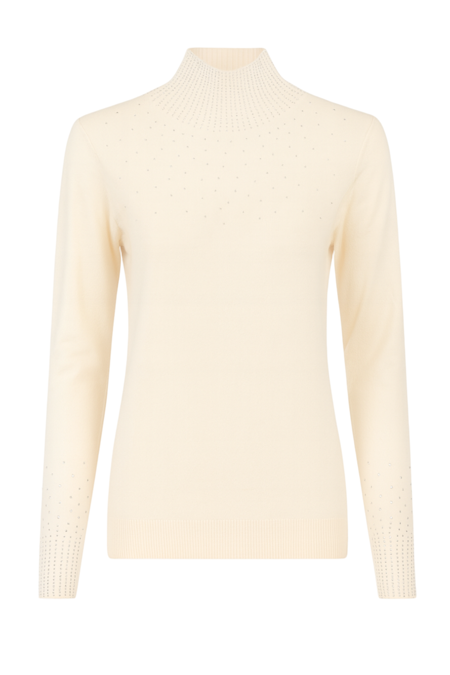 Strikbluse med bling og krave by Krone 1