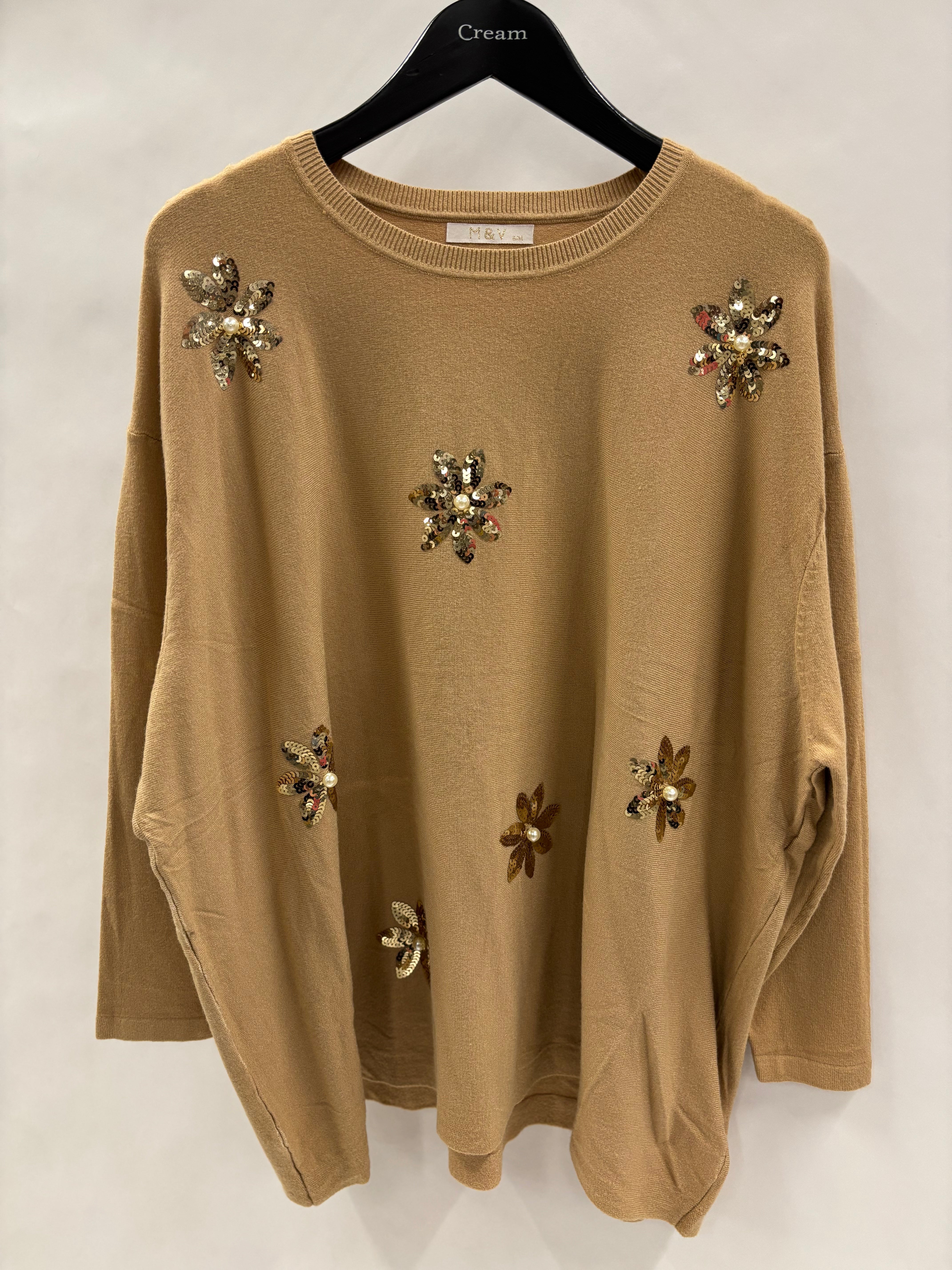 Strikebluse Pallietblomster