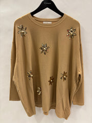 Strikebluse Pallietblomster