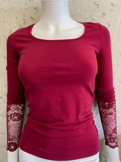 Mary Blouse w.lace LS