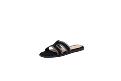 Flade sandaler med kontraster