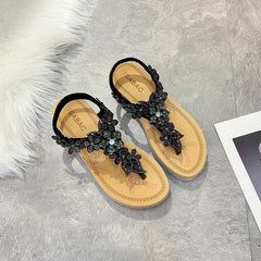 Sort sandal med tårem blød bund -