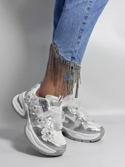 Sneakers med blomster - Ingen returret