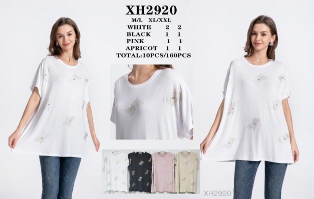 T-shirt med bling blomster - ITMARTS25 by Livia